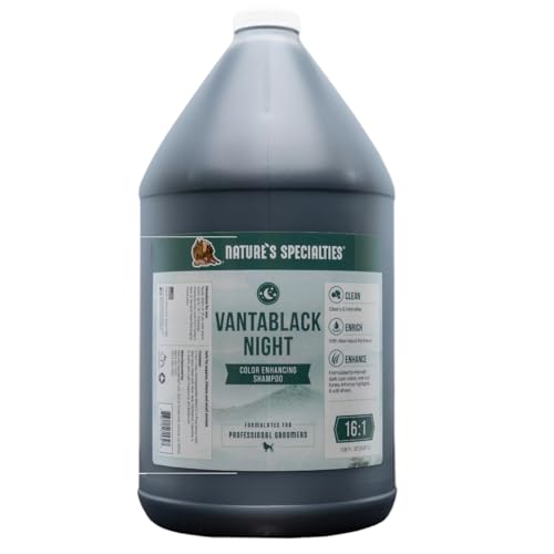 Nature's Specialties Vantablack Night Hundeshampoo - Shampoo für Dunkles Fell für Hunde - Intensiviert Schwarze & Andere Dunkle Farben - Reinigt Gründlich & Pflegt - Kräuterduft, 3.8L von Nature?s Specialties Mfg