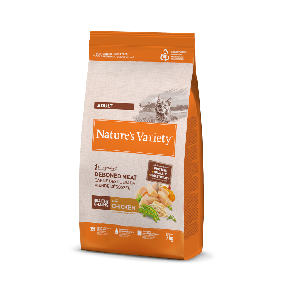 1 kg gratis! 7 kg Nature's Variety - Healthy Grains Adult Huhn von Nature’s Variety