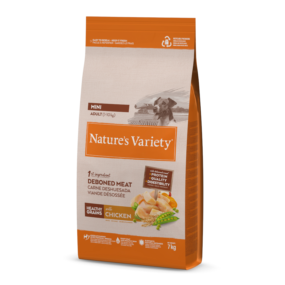 1 kg gratis! 7 kg Nature's Variety Mini - Healthy Grains Adult Huhn von Nature’s Variety