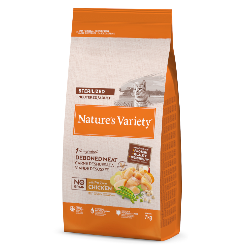 1 kg gratis! 7 kg Nature's Variety - No Grain Sterilized Freilandhuhn von Nature’s Variety