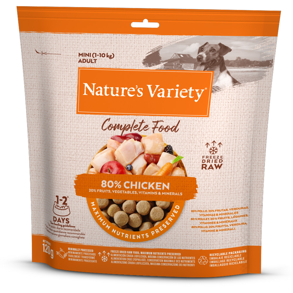 2 + 1 gratis! 3 x Nature's Variety Snacks - 3 x 120 g Gefriergetrocknetes Alleinfutter Huhn von Nature’s Variety