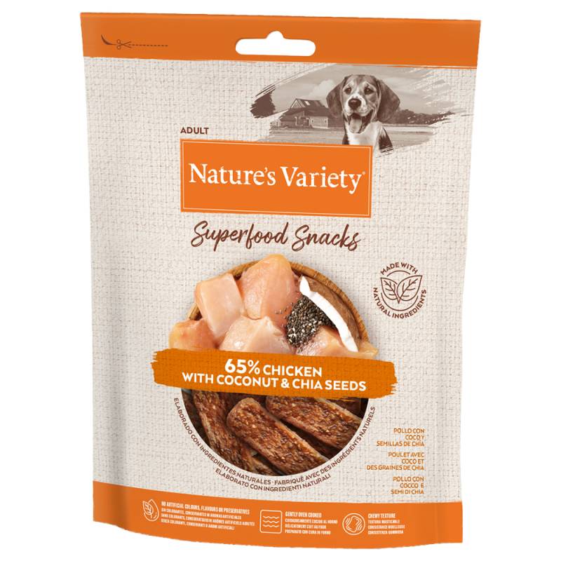 2 + 1 gratis! 3 x Nature's Variety Snacks - 3 x 85 g Superfood: Huhn von Nature’s Variety