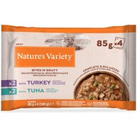 Nature's Variety Bites in Soße Mixpaket 44 x 85 g - Mix (Truthahn, Thunfisch) von Nature’s Variety