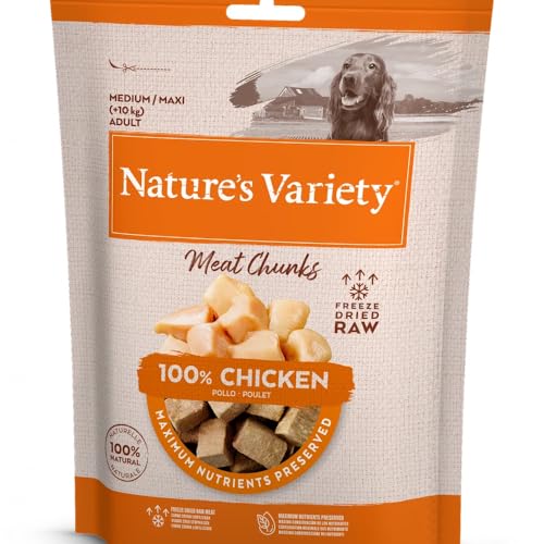 Nature's Variety - Freezed Dried – Gefriergetrocknete Hühnerfleischwürfel ohne Knochen für Hunde – 50 g von Nature's Variety