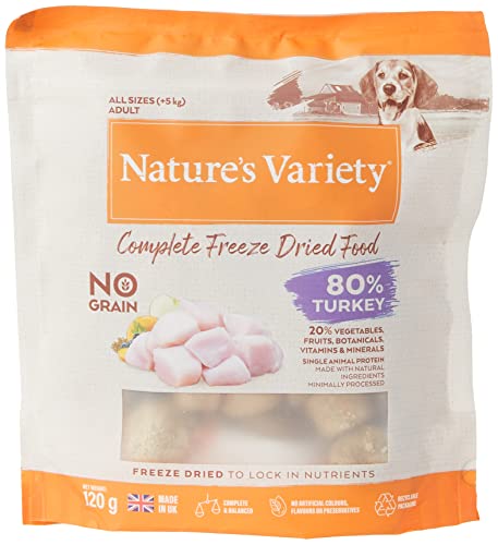 Nature's Variety - Freezed Dried - Komplett gefriergetrocknetes Futter für kleine Hunde mit Truthahn - 120g von Nature's Variety