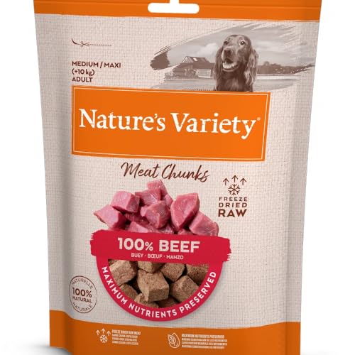 Nature's Variety - Freezed Dried – gefriergetrocknete Rinderfleischwürfel ohne Knochen für Hunde – 50 g von Nature's Variety