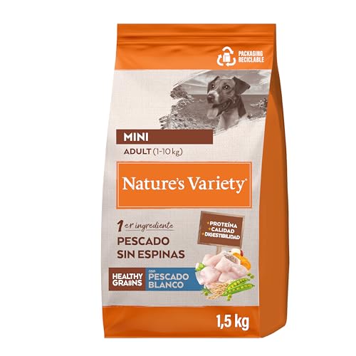 Nature's Variety Healthy Grains – Futter für Hunde, Mini Erwachsene, mit Weißfisch, ohne Dornen, 1,5 kg von Nature's Variety