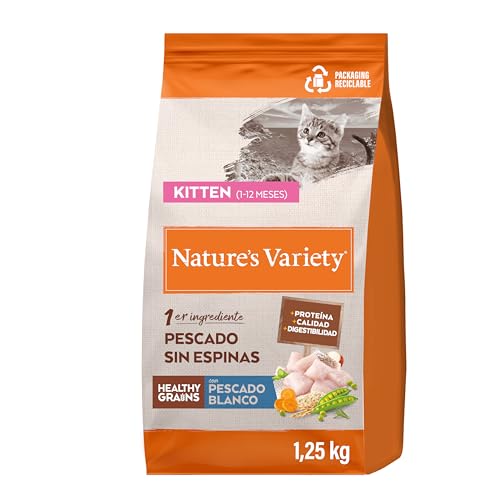 Nature's Variety Healthy Grains Kitten – Futter für Nicht sterilisierte Kätzchen, mit Weißfisch, ohne Dornen, 1,25 kg von Nature's Variety