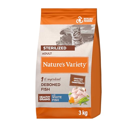 Nature's Variety Healthy Grains – Trockenfutter für sterilisierte Katzen – Weißfisch – 3 kg von Nature's Variety