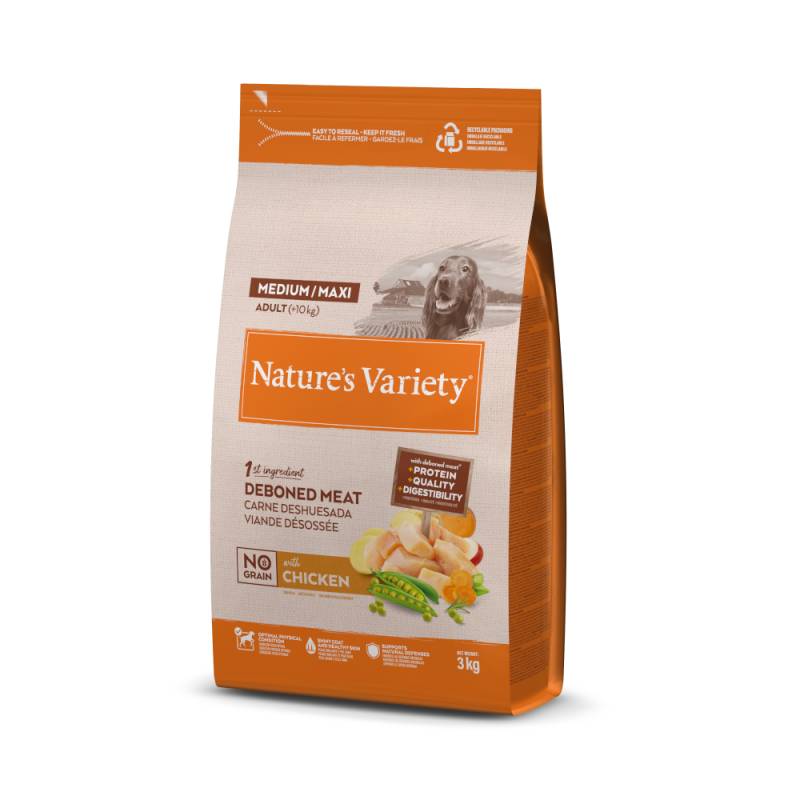 Nature's Variety No Grain Medium/Maxi Adult Freilandhuhn - 3 kg von Nature’s Variety