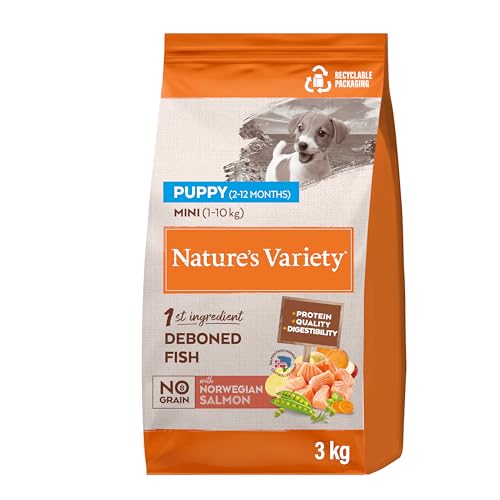 Nature's Variety No Grain Mini Junior Hundefutter mit Lachs ohne Dornen – 3 kg von Nature's Variety