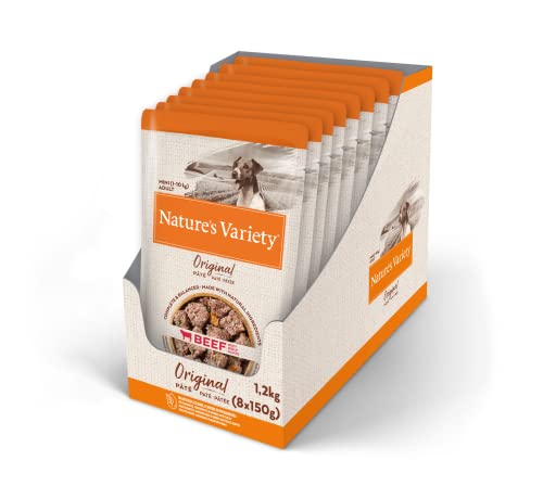 Nature's Variety Original No Grain Naschkatzen für ausgewachsene Hunde Mini mit Rindfleisch, Dose 8 x 150 g von Nature's Variety