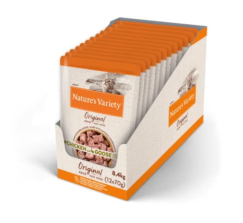 Nature's Variety Original No Grain - Nassfutter für ausgewachsene Katzen mit Huhn mit Gans - Dose 12 x 70 g von Nature's Variety