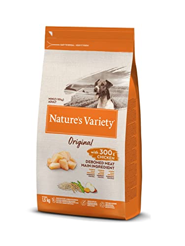 Nature's Variety Original – Trockenfutter für ausgewachsene Hunde Kleiner Rassen mit Huhn ohne Knochen – 1,5 kg von Nature's Variety