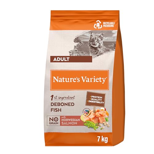 Nature's Variety Selected – Trockenfutter für ausgewachsene Katzen – getreidefrei – mit norwegischem Lachs ohne Kanten – 7 kg von Nature's Variety