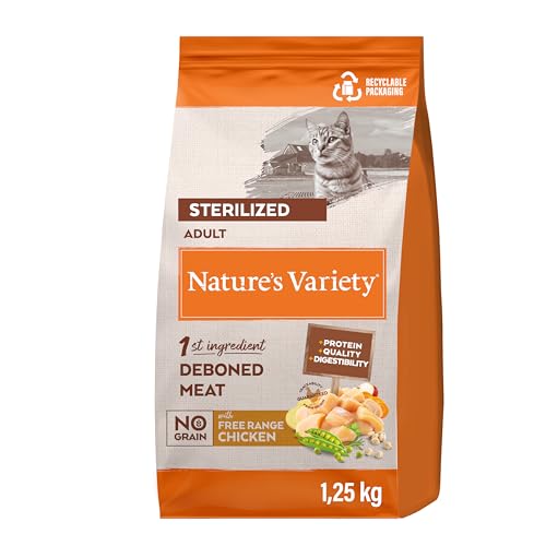 Nature's Variety Selected – Trockenfutter für ausgewachsene Katzen, sterilisiert – getreidefrei – mit Huhn im Freien gezüchtet – 1,25 kg von Nature's Variety