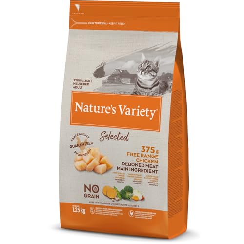 Nature's Variety Selected – Trockenfutter für ausgewachsene Katzen, sterilisiert – getreidefrei – mit Huhn im Freien gezüchtet – 1,25 kg von Nature's Variety