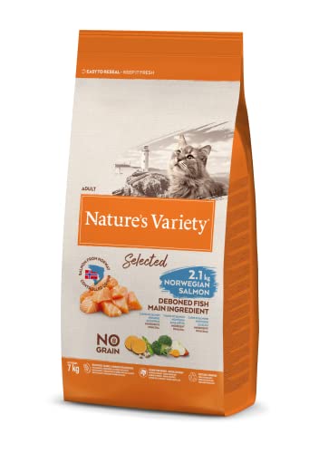 Nature's Variety Selected – Trockenfutter für ausgewachsene Katzen – getreidefrei – mit norwegischem Lachs ohne Kanten – 7 kg von Nature's Variety