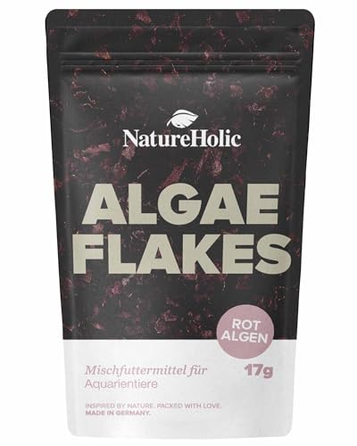 NatureHolic AlgaeFlakes | 100% Palmaria Palmata Algenflocken | Natürliches Aquarium Futter für Zierfische, Garnelen, Schnecken & Krebse | Reich an Kalzium, Vitaminen & Spurenelementen | 100ml von NatureHolic