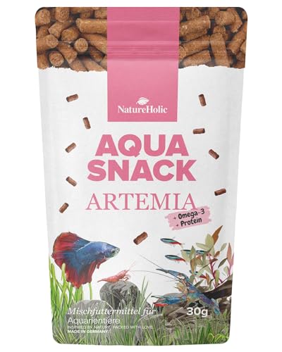NatureHolic AquaSnack Artemia Sticks | hochwertiges Zusatzfutter fürs Aquarium | für Intensive Färbung der Aquarienbewohnern | Futter für Garnelen, Krebse, Krabben, Aquarienschnecken & Zierfische von NatureHolic