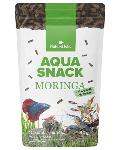 NatureHolic AquaSnack Moringa Sticks | hochwertiges Zusatzfutter fürs Aquarium | Reich an Vitalstoffen | Futter für Garnelen, Krebse, Krabben, Aquarienschnecken & Zierfische von NatureHolic