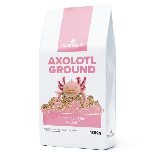 NatureHolic Axolotl Safe Ground | Spezialbodengrund für Axolotl | Abgerundeter Naturkies Spezialkies | Optimale Körnung 2-3mm | Eignet Sich als alleiniges Aquarium Substrat | 10kg von NatureHolic