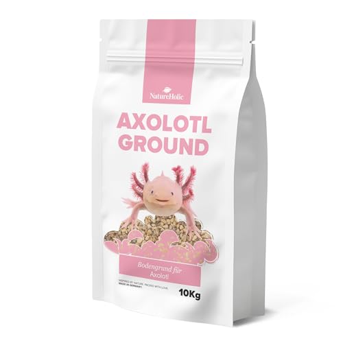 NatureHolic Axolotl Safe Ground | Spezialbodengrund für Axolotl | Abgerundeter Naturkies Spezialkies | Optimale Körnung 2-3mm | Eignet Sich als alleiniges Aquarium Substrat | 10kg von NatureHolic