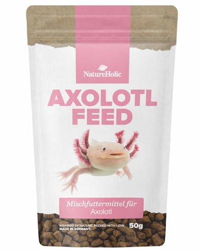 NatureHolic AxolotlFeed | Spezialfutter für Axolotl im Aquarium | Hauptfutter mit hochwertigen Inhaltsstoffen | Schutz vor Mikroverletzungen im Maul durch softe Konsistenz | 100 g von NatureHolic