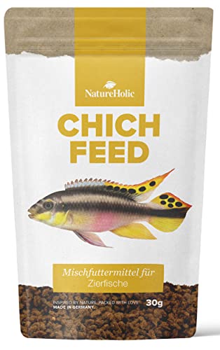 NatureHolic Chichfeed - Chichlidenfutter I Spezialfutter für Cichliden I extra für Fleischfresser I schonende Herstellung I Made in Germany I 30 g von NatureHolic