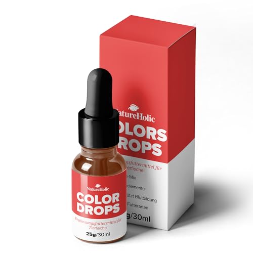 NatureHolic Color Drops | Fischfutter Zusatz | Für Fische im Süßwasser & Meerwasser Aquarium | Fördert Vitalität & intensiviert Farben | 30ml von NatureHolic