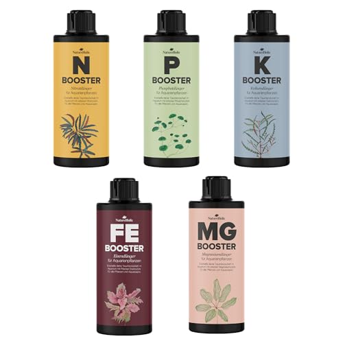 NatureHolic Dünger Profi-Set - Aquarium Flüssigdünger | All-in-One-Lösung für prächtige Pflanzen | Komplettdünger, Nichts weiter nötig! | 5X 250ml von NatureHolic