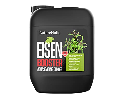 NatureHolic - Eisen Booster - I Flüssigdünger für Aquarien I Eisendünger I wichtig fürs Chlorophyll I für strahlende Blattfarben I versorgung aller Aquascapes und Pflanzeaquarien I 5000 ml von NatureHolic