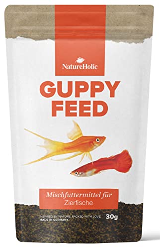 NatureHolic Guppyfeed - Guppyfutter I Hauptfutter I Gesundheit und Farbenpracht I feines Softgranulat I schonende Herstellung I made in Germany I 30g von NatureHolic