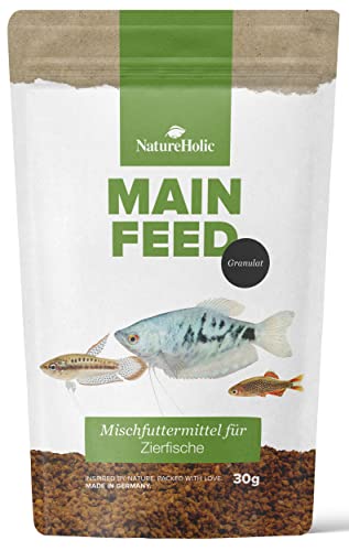 NatureHolic Hauptfeed I Alleinfutter für Zierfische I mit allem, was Fische brauchen I schonende Herstellung I Made in Germany I Softgranulat I 50ml von NatureHolic