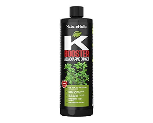 NatureHolic - K Booster - flüssiger Kalium Aquariumdünger I Flüssigdünger für Aquarien I Kaliumdünger I wichtig für gesunde Blätter I für strahlende Blattfarben I 500 ml von NatureHolic