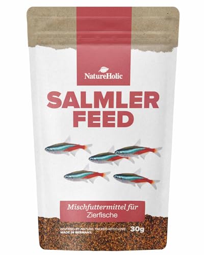 NatureHolic SalmlerFeed | hochwertiges Hauptfutter für Salmler & Zierfische | Stärkung der Abwehrkräfte & der Farbintensität | Ideal für Salmler und Co. | 30 g von NatureHolic