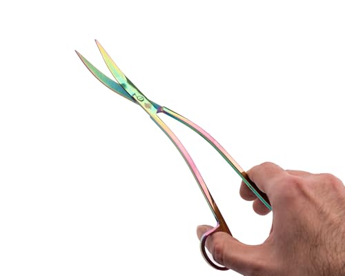 NatureHolic Scaping Scissors Wave Color | 25 cm Aquascaping Schere | S-förmig geschwungene Pflanzenschere | Präziser Rückschnitt für Bodendecker und Moose | Rostfreier Edelstahl von NatureHolic