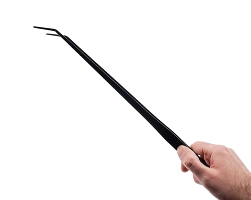 NatureHolic Scaping Tweezers Curved Black | 48 cm Aquarium Pflanzenpinzette | Extra Lange Gebogene Edelstahl Pinzette | Präzises Aquascaping Werkzeug | Riffelung für sicheren Halt | Schwarz von NatureHolic