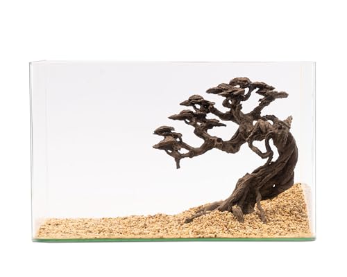 NatureHolic Stone Bonsai Kengai | Premium Scape für Aquarien | Mittelgroßer Bonsai-Baum aus Stein | Perfekt für Moos | Ideal für Aquarium 30-60 L | 24 x 25 x 10cm von NatureHolic