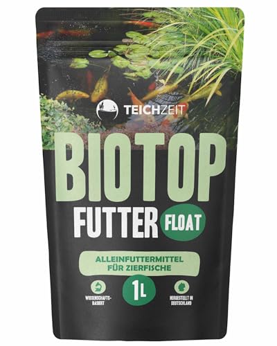 Teichzeit Biotop Futter Float | Fischfutter für Teichfische | Schwimmendes Teichfutter | Futter für Gartenteich Fische | 1 Liter von NatureHolic