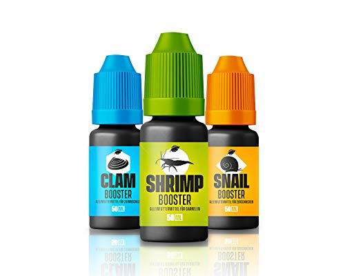 NatureHolic Tripple Booster für dein Aquarium - Shrimp/Snail/Clam - Futter für Garnelen Schnecken und Muscheln im Aquarium - 3 x 50 ml von NatureHolic