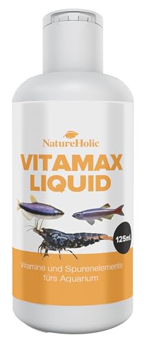 NatureHolic VitaMax Liquid I Aquarien Vitamine und Spurenelement Mix I Erhöht Wiederstandsfähigkeit I Mehr Vitalität & Verbesserung der Wasserquaitiät im Aquarium | 125 ml von NatureHolic