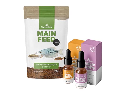 NatureHolic VitalProtect Fisch Futter-Set | Immunstärkendes Fischfutter gegen Stress & Krankheiten | Schutz vor Weißpünktchenkrankheit & Parasiten | Für gesunde & widerstandsfähige Aquarienfische von NatureHolic