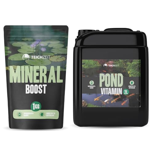 Teich Mineralien Set | Teichpflege-Set für Gartenteich & Fischteich | 1x Teichzeit Mineral Boost & 1x Teichzeit Pond Vitamin von NatureHolic