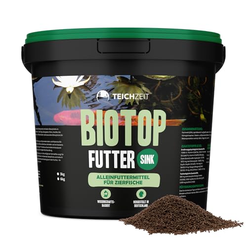 Teichzeit Biotop Futter Sink | Fischfutter für Teichfische | sinkendes Teichfutter | Futter für Gartenteich Fische | 1000 ml von NatureHolic