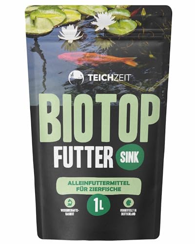 Teichzeit Biotop Futter Sink | Fischfutter für Teichfische | sinkendes Teichfutter | Futter für Gartenteich Fische | 1000 ml von NatureHolic