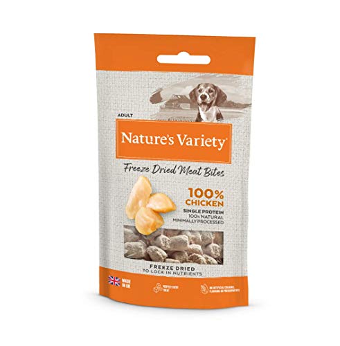 Nature's Variety – Freezed Dried – Gefriergetrocknete Hühnerbissen für Hunde – Box mit 20 x 20 g – insgesamt 400 g von Natures Menu