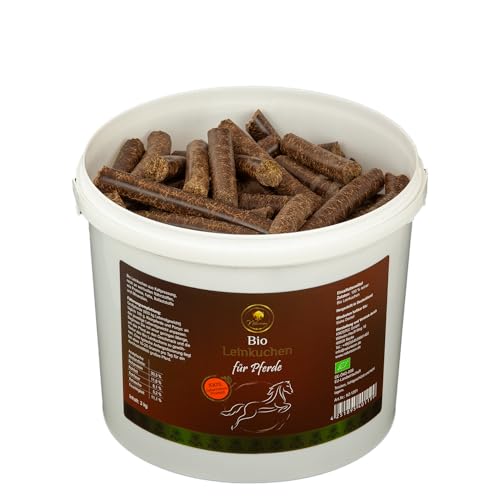 Naturezon® - Bio Leinkuchen Pellets für Pferde 3kg - 100% naturrein - Presskuchen ohne Melasse und Zusätze - Gesunde Leckerli für Pferde von Naturezon