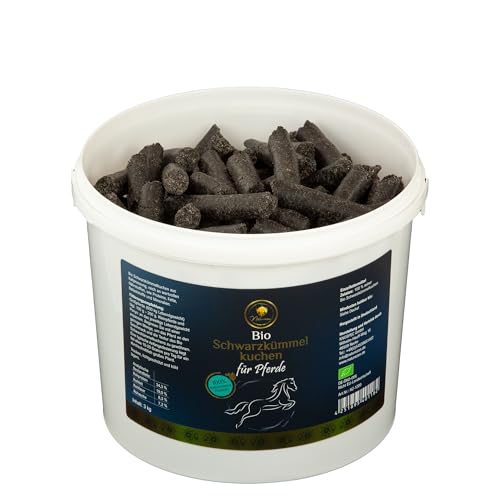 Naturezon® - Bio Schwarzkümmelkuchen Pellets für Pferde 3kg - 100% naturrein - Presskuchen ohne Melasse und Zusätze - Gesunde Leckerli für Pferde von Naturezon