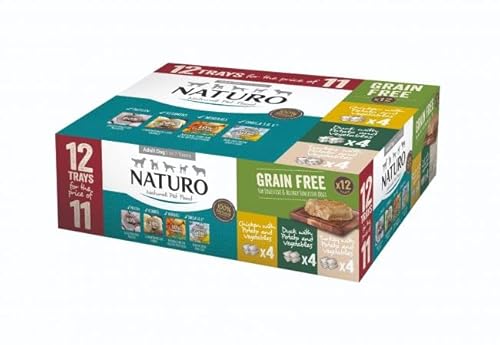Naturo Hunde-Tablett für Erwachsene, getreidefrei, 400 g, 12 Stück von Naturo